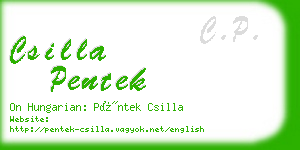 csilla pentek business card